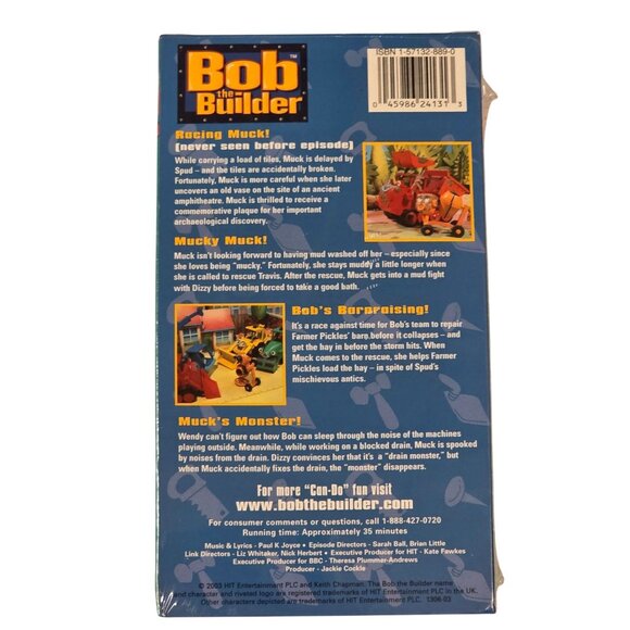 Bob The Builder VHS Mucks Favorite Adventures Kids Movie New Sealed 2003 NOS - Picture 2 of 5
